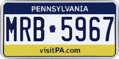 PA license plate MRB5967