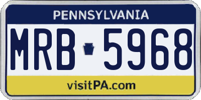 PA license plate MRB5968