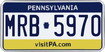 PA license plate MRB5970