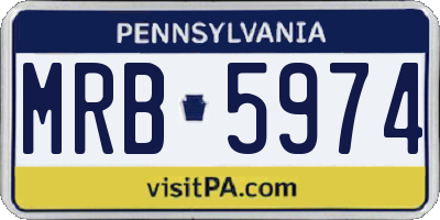 PA license plate MRB5974