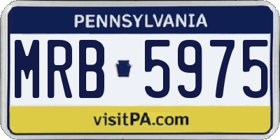 PA license plate MRB5975