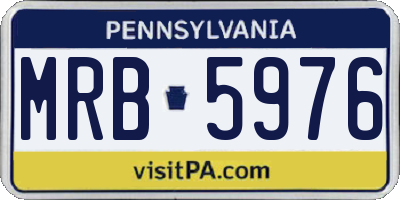PA license plate MRB5976