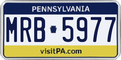 PA license plate MRB5977