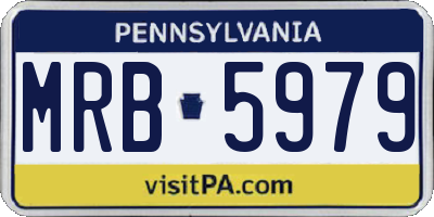 PA license plate MRB5979