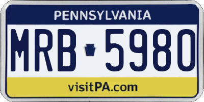 PA license plate MRB5980