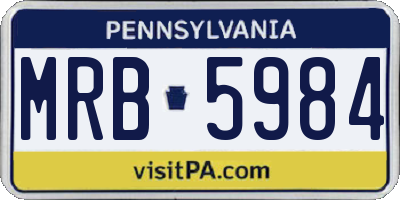 PA license plate MRB5984