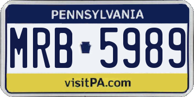PA license plate MRB5989