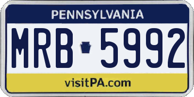 PA license plate MRB5992