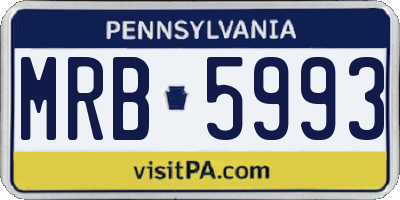 PA license plate MRB5993
