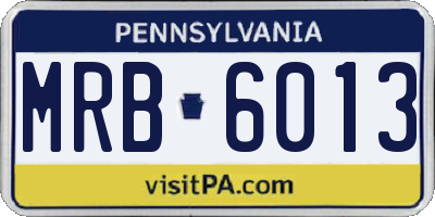 PA license plate MRB6013