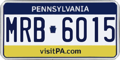 PA license plate MRB6015