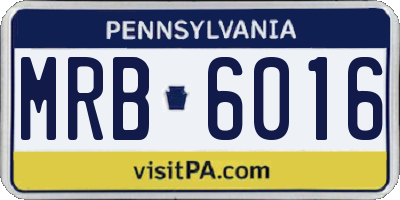 PA license plate MRB6016