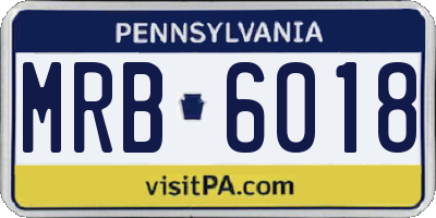 PA license plate MRB6018