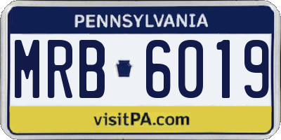 PA license plate MRB6019