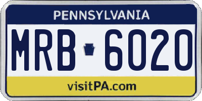 PA license plate MRB6020