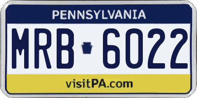 PA license plate MRB6022