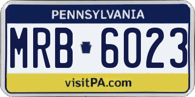 PA license plate MRB6023