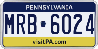 PA license plate MRB6024