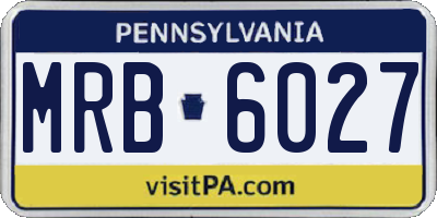 PA license plate MRB6027