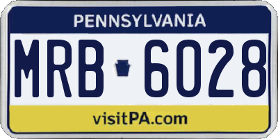 PA license plate MRB6028
