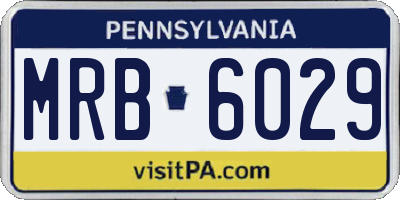 PA license plate MRB6029