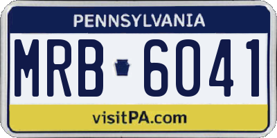 PA license plate MRB6041