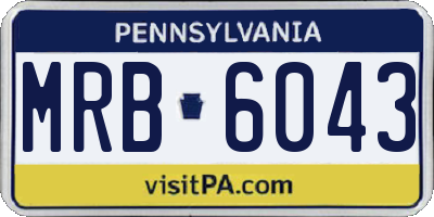 PA license plate MRB6043