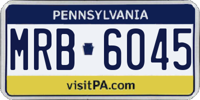 PA license plate MRB6045