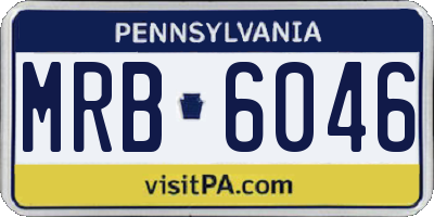 PA license plate MRB6046