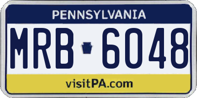 PA license plate MRB6048
