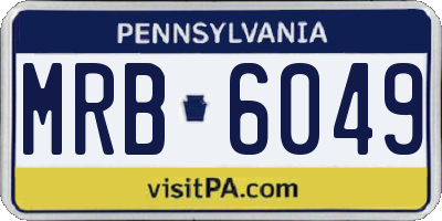 PA license plate MRB6049