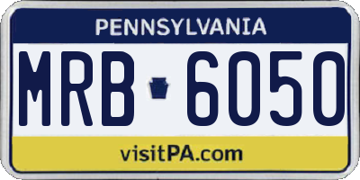 PA license plate MRB6050