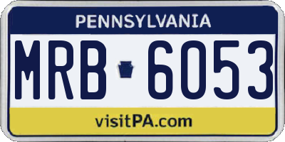 PA license plate MRB6053