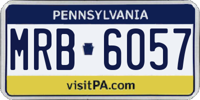 PA license plate MRB6057