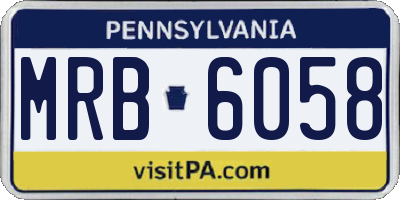PA license plate MRB6058