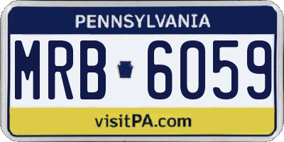 PA license plate MRB6059