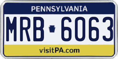 PA license plate MRB6063