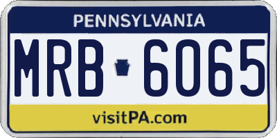 PA license plate MRB6065