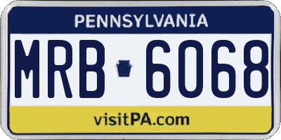 PA license plate MRB6068