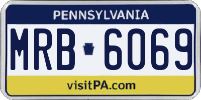 PA license plate MRB6069
