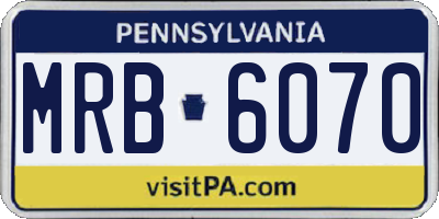 PA license plate MRB6070