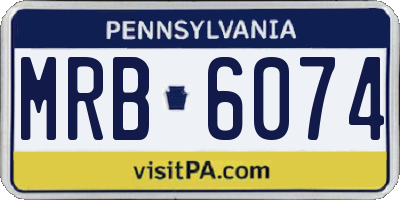 PA license plate MRB6074