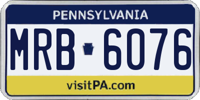 PA license plate MRB6076