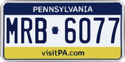 PA license plate MRB6077