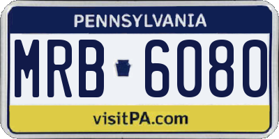 PA license plate MRB6080