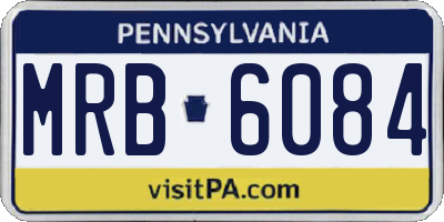 PA license plate MRB6084