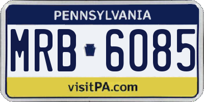 PA license plate MRB6085