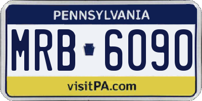 PA license plate MRB6090