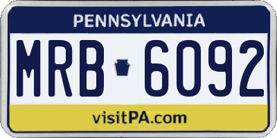 PA license plate MRB6092