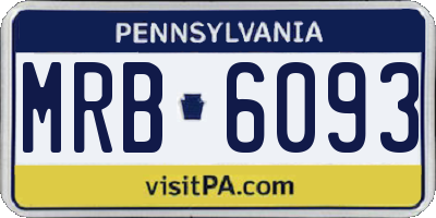 PA license plate MRB6093